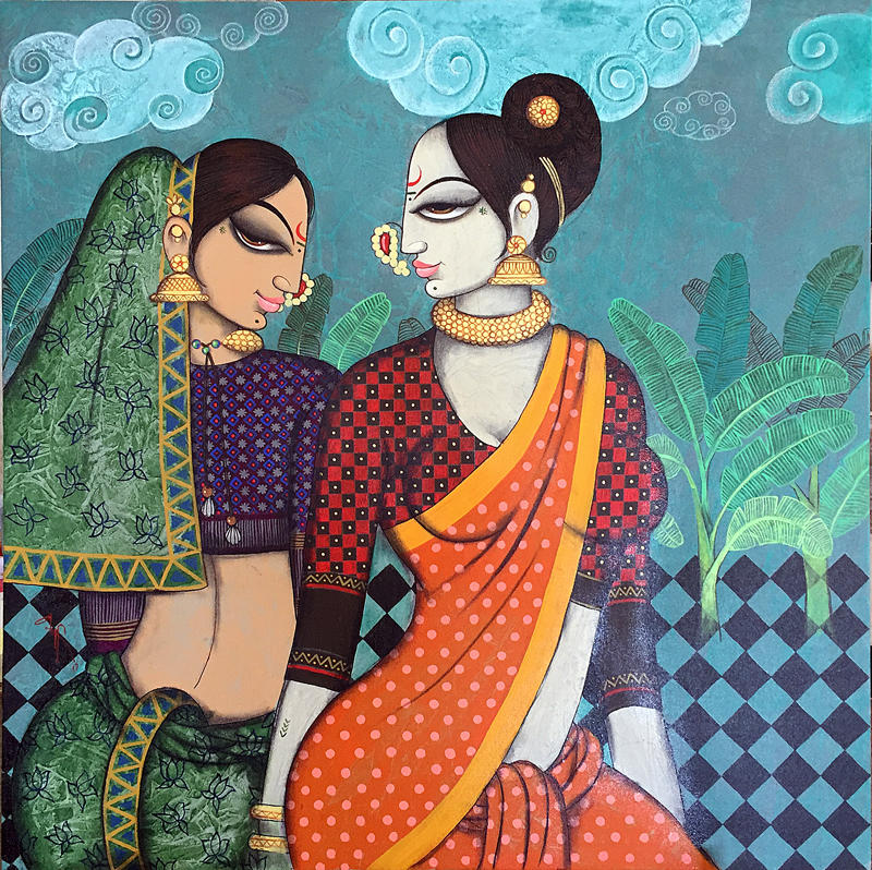 National Womens art camp Baramati Pune,36x36 inches,acrylic on canvas