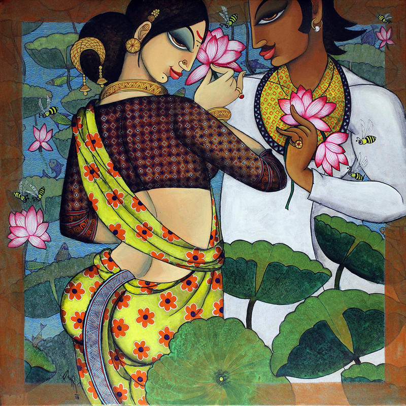 Couple,36X36 Inch,Acrylic on Canvas