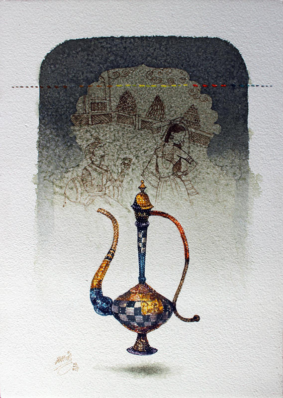 Memories-3,14X10 inch,Water colour on handmade paper