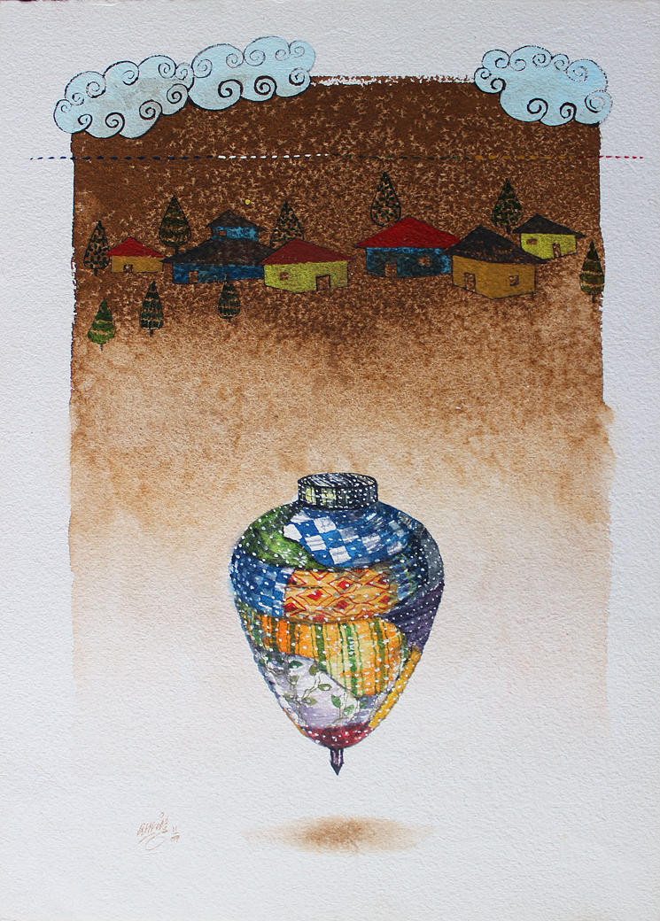 Memories-4,14X10 inch,Water colour on handmade paper